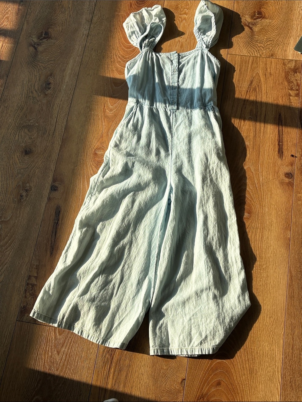 Nordstrom Light Blue Sleeveless Wide-Leg Jumpsuit for Kids